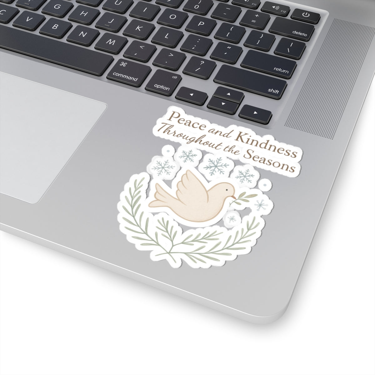 Peace and Kindness Dove Sticker — Kiss-Cut Inspirational Laptop Sticker