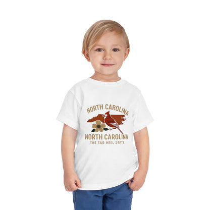 Toddler Tee - NC Cardinal and Dogwood Flower Design