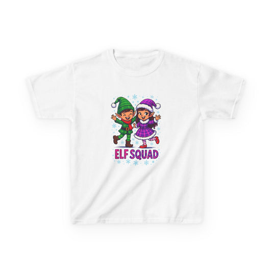 Elf Squad Christmas Dinosaur Tee - Kids Holiday Shirt