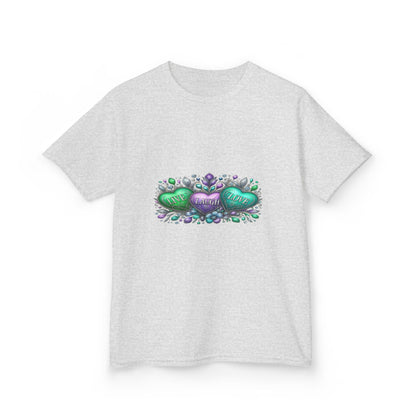 Live Laugh Love Dinosaur Heart Kids Christmas Tee