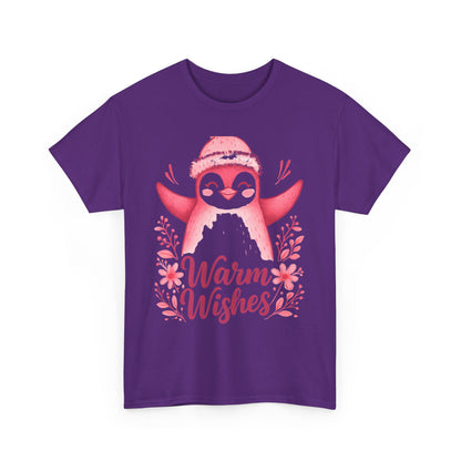 Warm Wishes Pink Penguin Tee - Holiday Tee