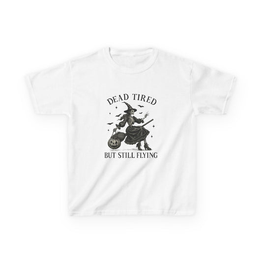 Dead Tired But Flying Skeleton Witch Tee