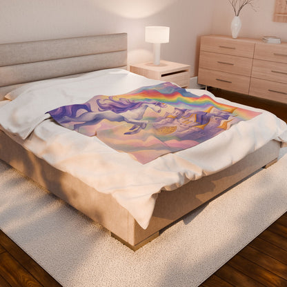 Unicorn Fantasy Plush Blanket, Cozy Kids Blanket, Dreamy Nursery Decor, Magical Gift for Birthdays, Rainbow Blanket for Girls