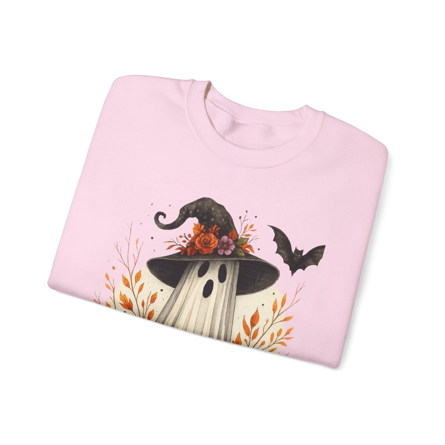 Halloween Ghost Crewneck Sweatshirt, Cozy Fall Apparel, Cute Ghost Design, Pumpkin Sweatshirt, Unisex Halloween Gift