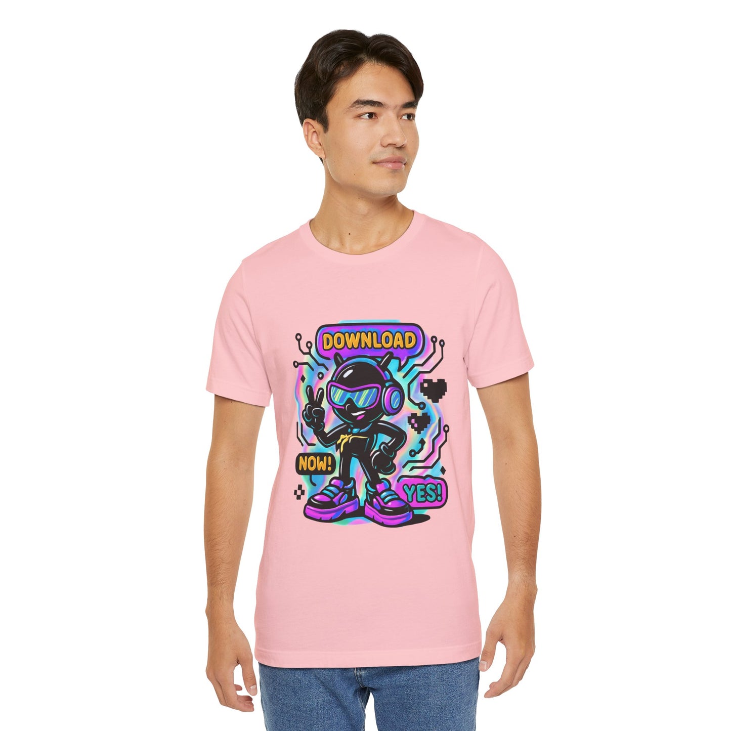 Download Now! Retro Gamer Alien T-Shirt — Neon Vaporwave Gaming Tee
