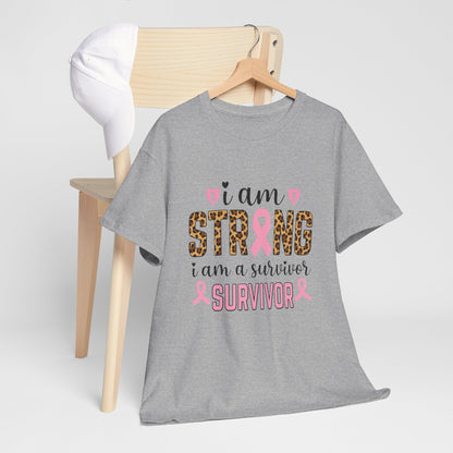 Strong Survivor Leopard Print Breast Cancer Tee
