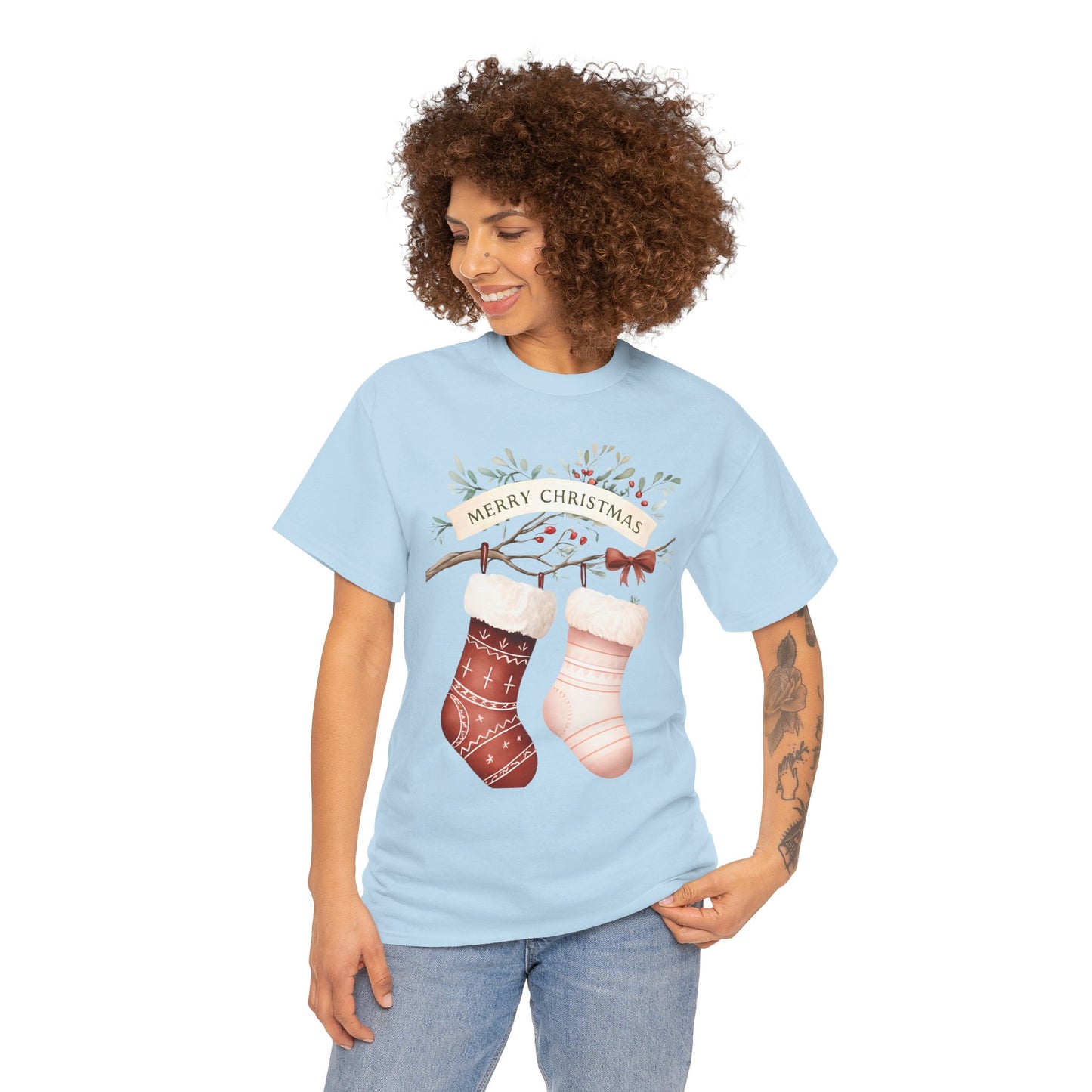 Watercolor Christmas Stocking Tee - Hope & Love