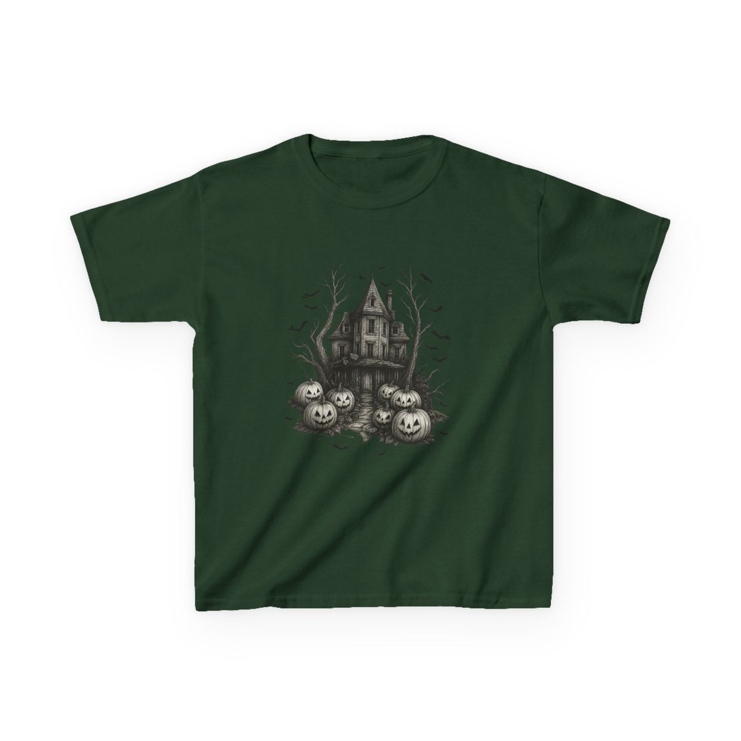 Spooky Haunted House Dino Tee - Halloween Kids Shirt