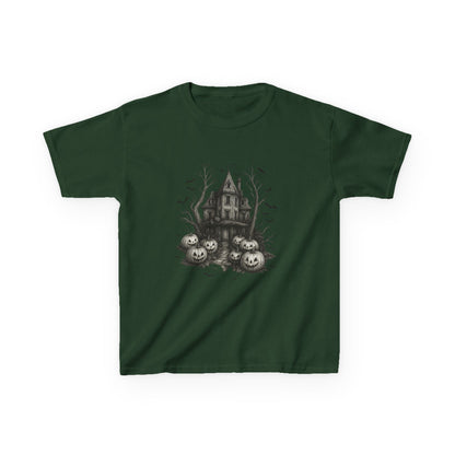 Spooky Haunted House Dino Tee - Halloween Kids Shirt