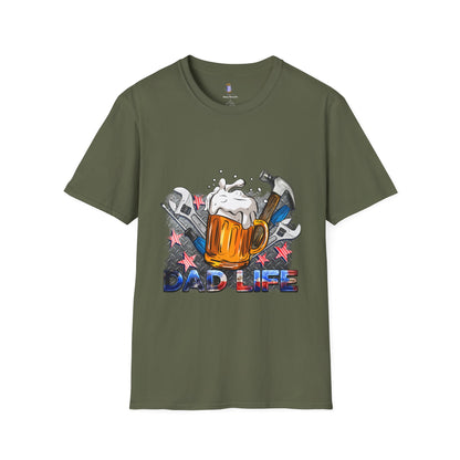 Camiseta gráfica "Papá Vida", camiseta unisex de estilo suave, regalo para el Día del Padre, ropa para amantes de la cerveza, ropa informal de fin de semana, regalos para papá