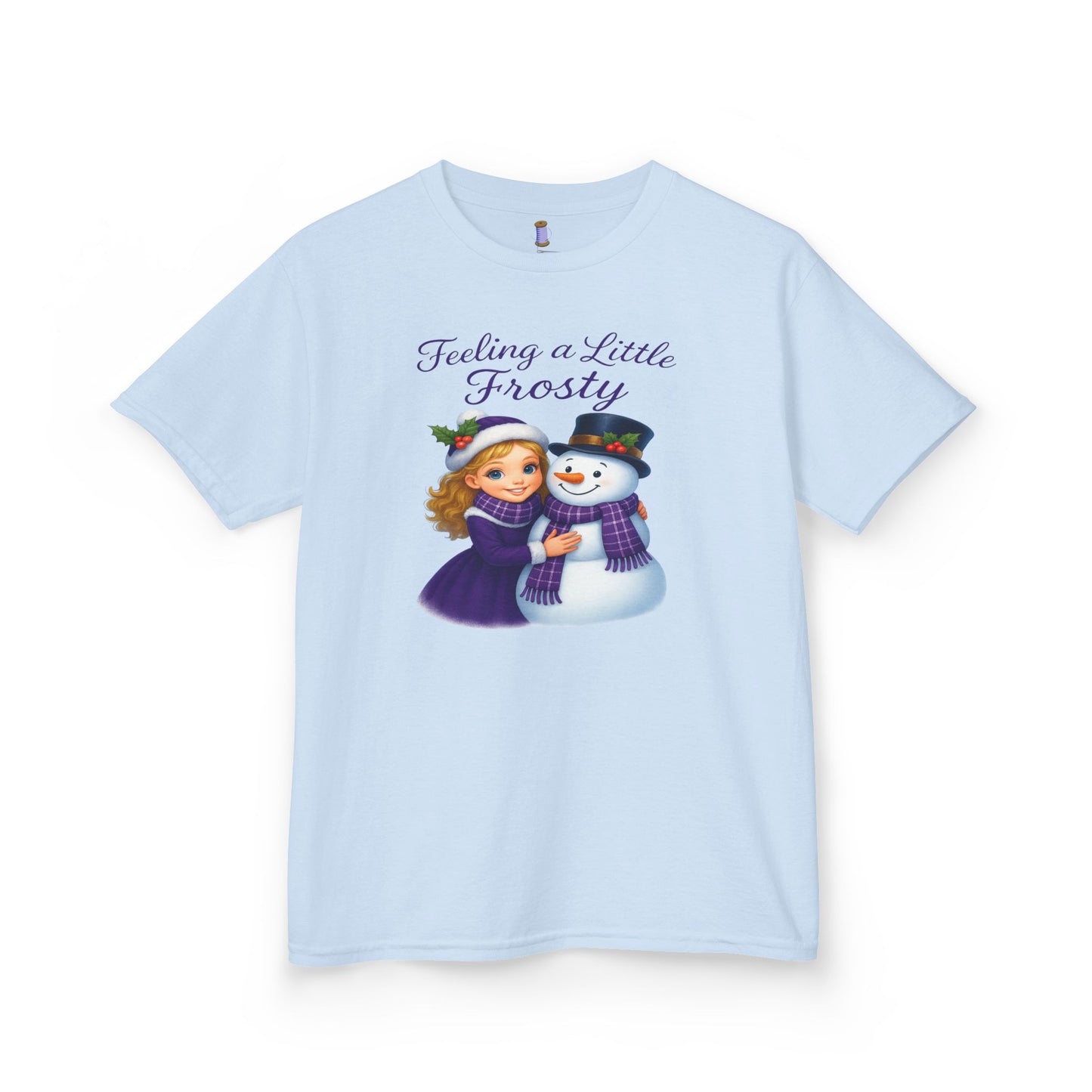 Kids Heavy Cotton™ Tee, Feeling a Little Frosty T-Shirt, Winter Tee, Holiday Gift for Kids, Cute Snowman Shirt, Fun Winter Apparel