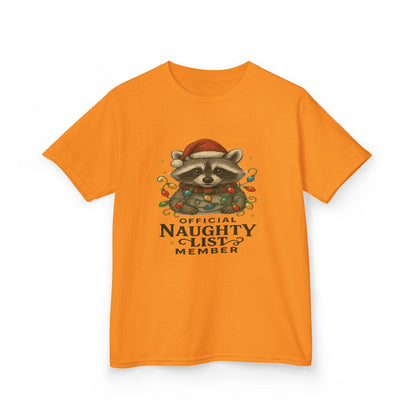 Naughty Raccoon Christmas Tee - Holiday Gift for Kids