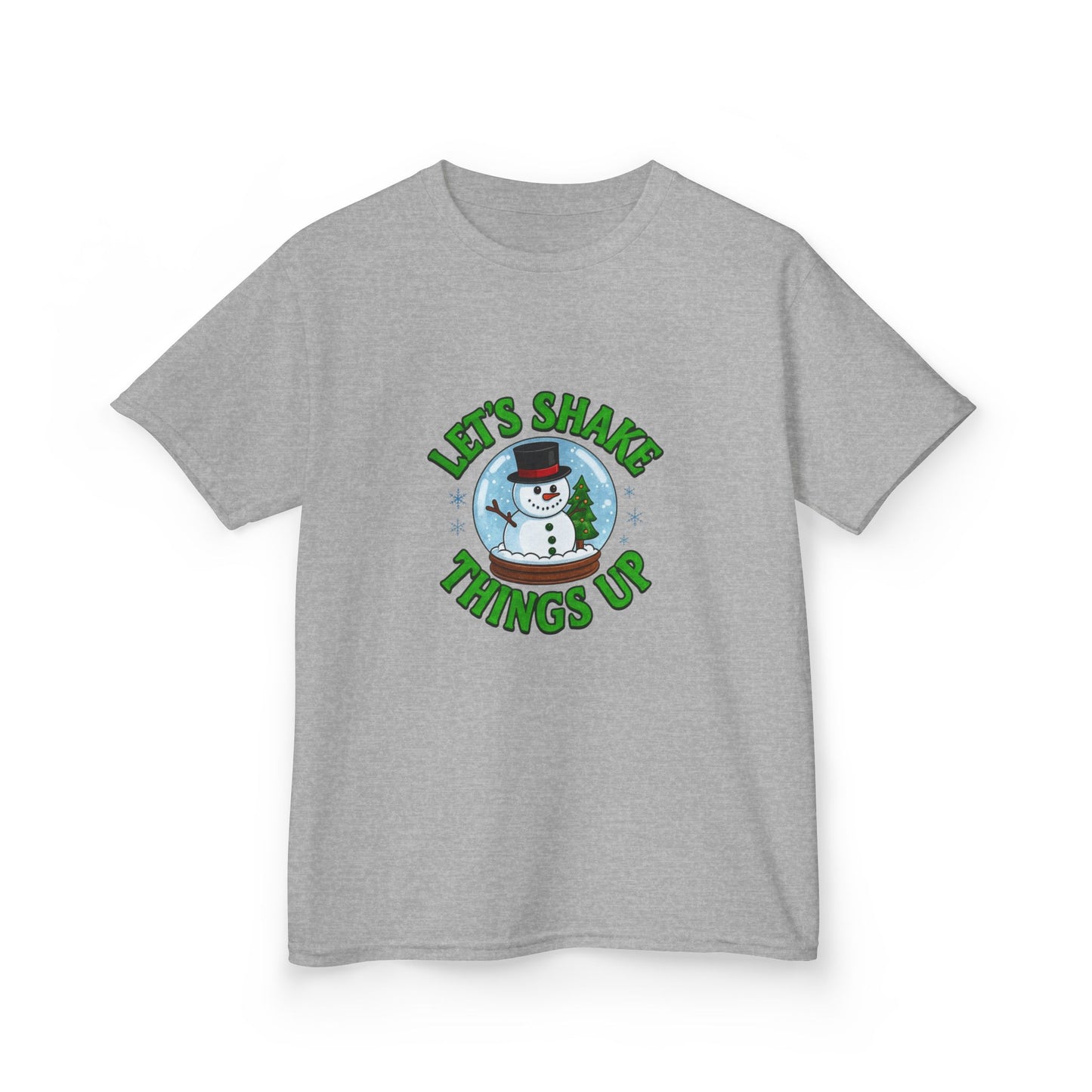 Snowman Dino Globe Kids Christmas Tee