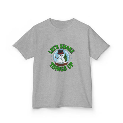 Snowman Dino Globe Kids Christmas Tee