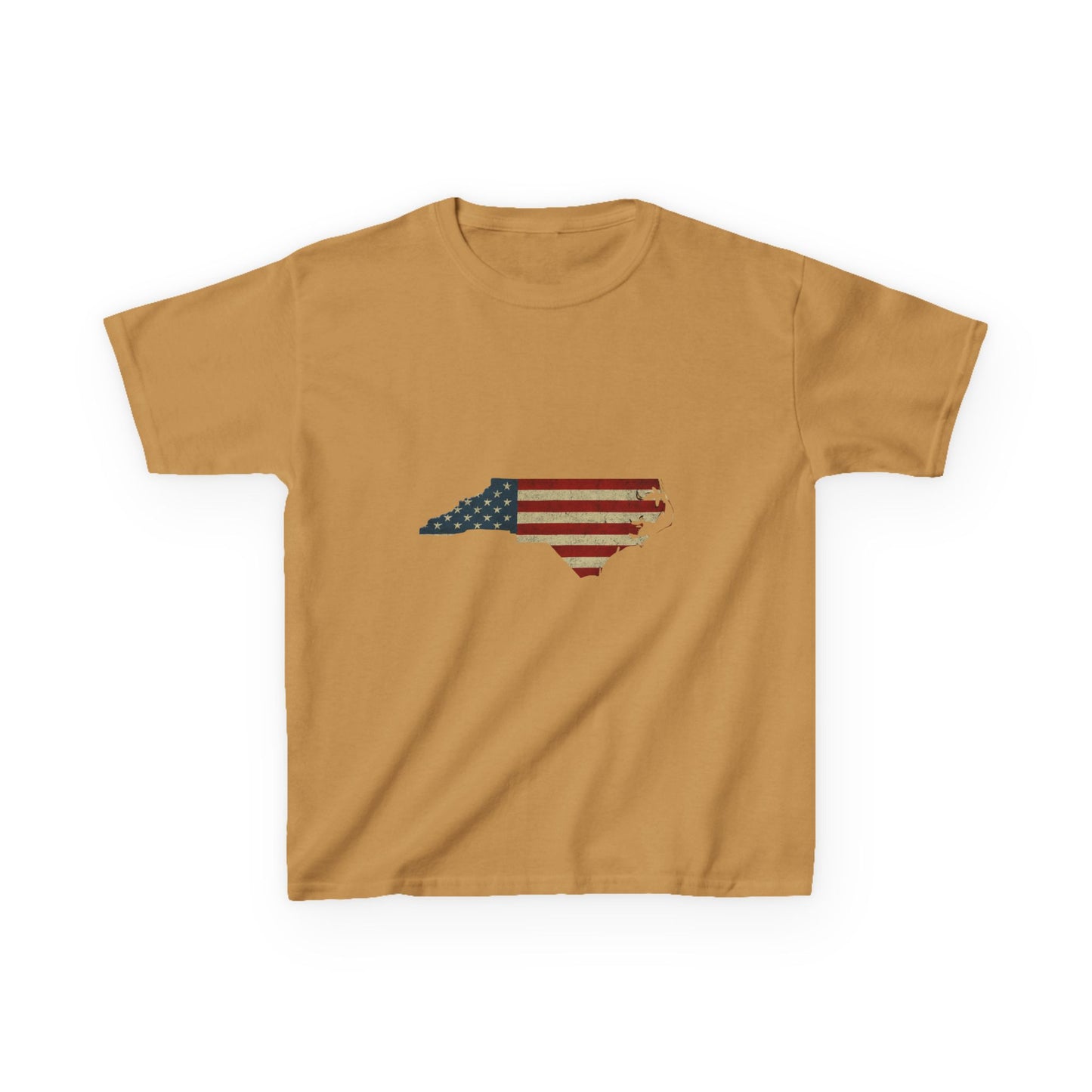 NC Flag Dinosaur Christmas Tee - Kids Holiday Shirt
