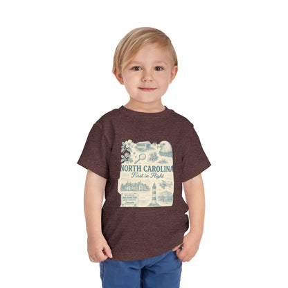 Toddler Tee - NC Landmarks Vintage First in Flight Design
