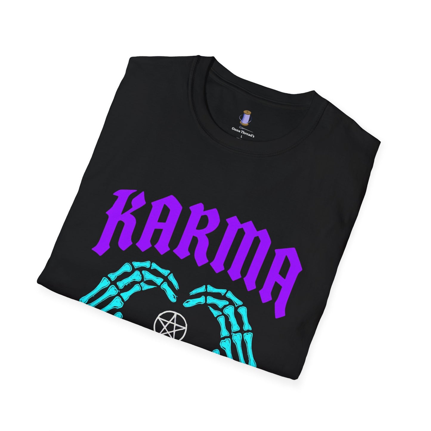 Karma Skeleton Hands T-Shirt, Unisex Graphic Tee, Halloween Costume, Spooky Gift, Alternative Apparel, Casual Wear