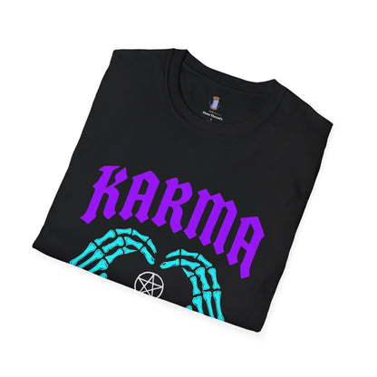 Karma Skeleton Hands T-Shirt, Unisex Graphic Tee, Halloween Costume, Spooky Gift, Alternative Apparel, Casual Wear
