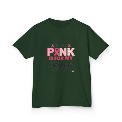 Pink Ribbon Niece Christmas Dino Tee