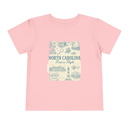 Toddler Tee - NC Landmarks Vintage First in Flight Design