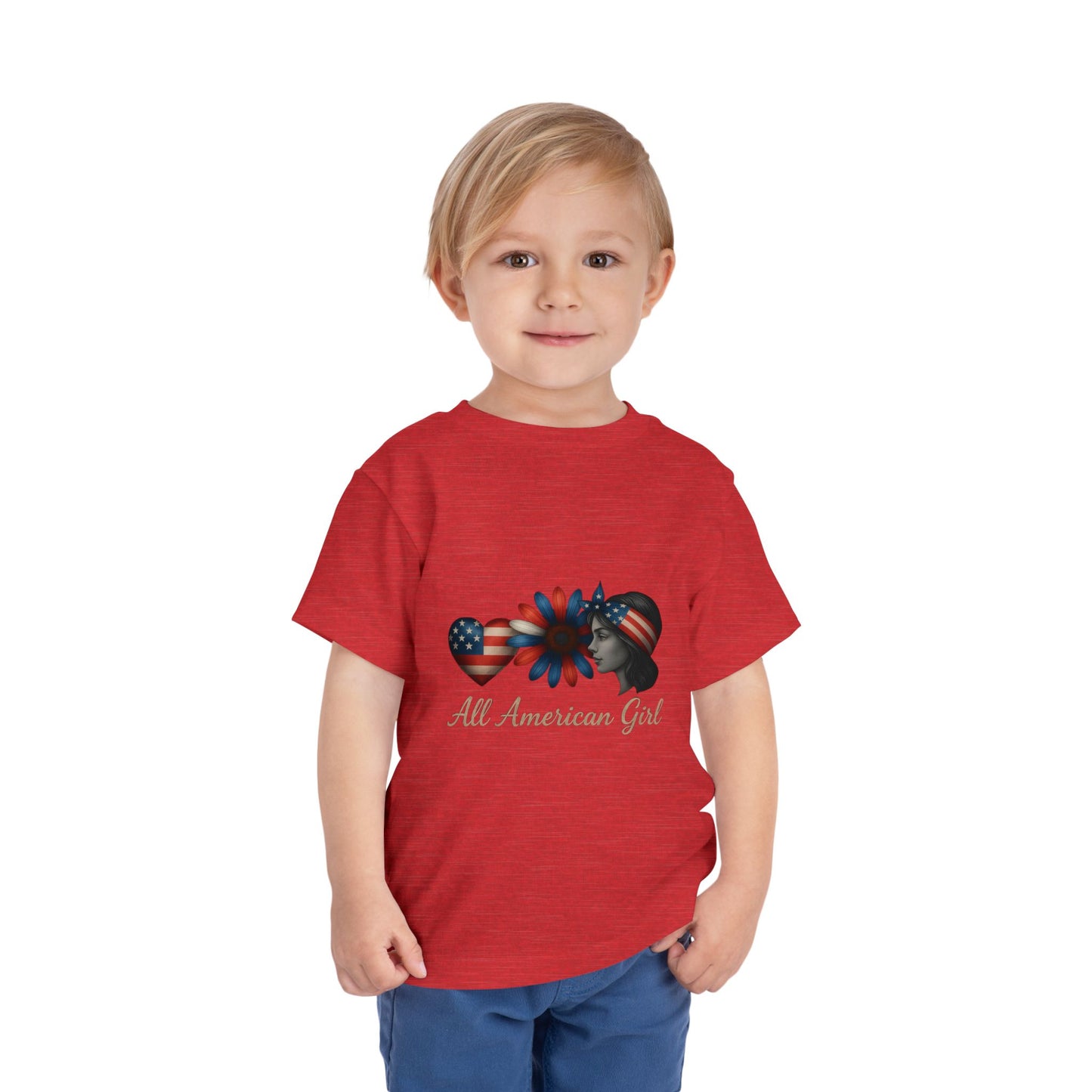 All American Girl Heart & Flower Tee
