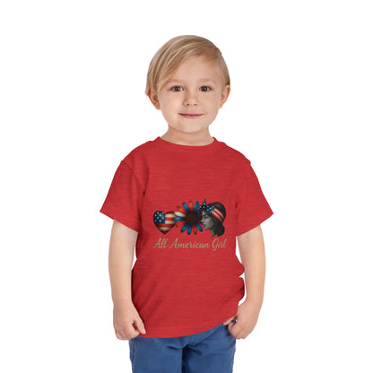 All American Girl Heart & Flower Tee
