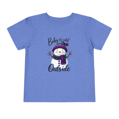 Baby It's Cold Outside Snowman Toddler Christmas Tee