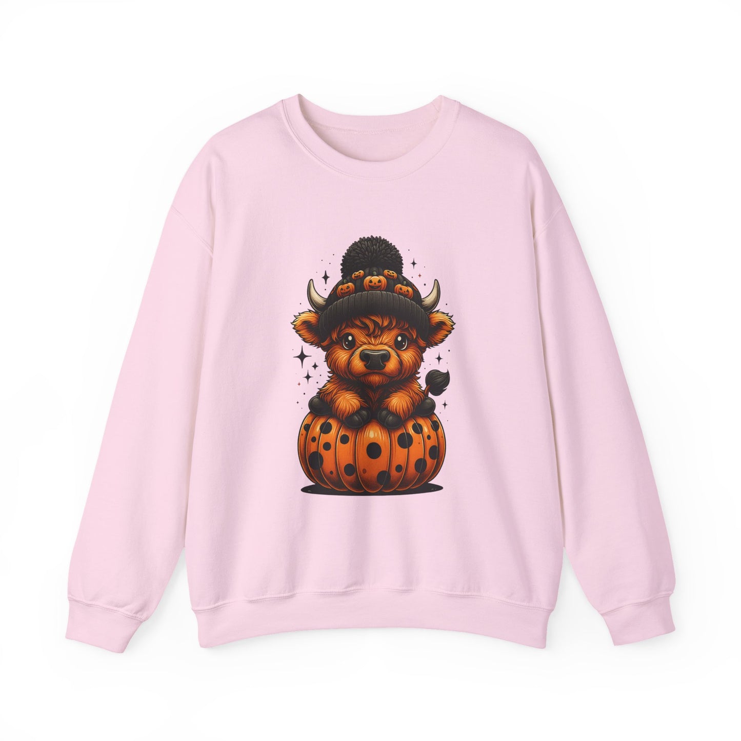 Halloween Cow Calf in Pumpkin Crewneck Sweatshirt