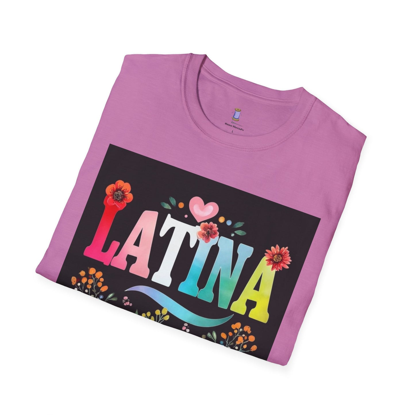 Colorful Latina Floral Tee - Celebrating Culture, Unisex Softstyle T-Shirt, Gift for Latina Pride, Floral Design, Everyday Wear