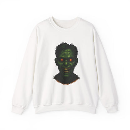 Zombie Head Halloween Crewneck Sweatshirt