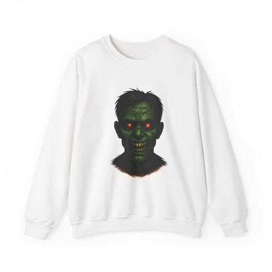 Zombie Head Halloween Crewneck Sweatshirt