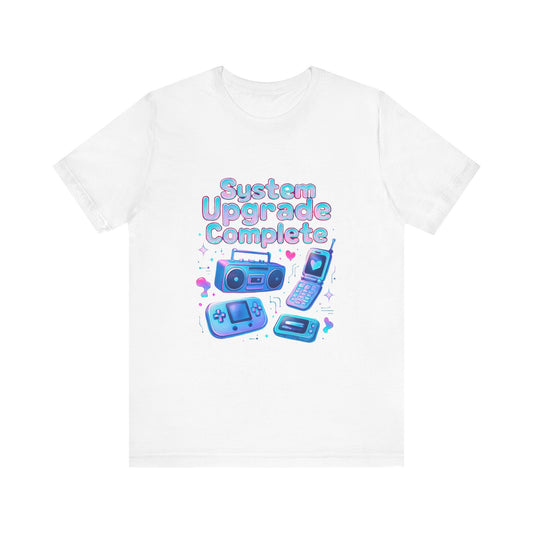 System Upgrade Complete Retro Gaming Tee — Cute Pastel Gameboy & Console Design