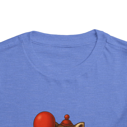 Toddler Halloween Tee with Seated Raccoon Clown Design