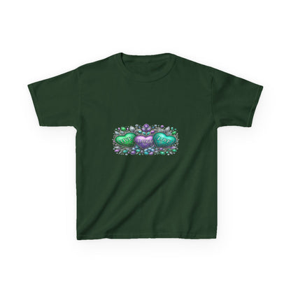 Live Laugh Love Dinosaur Heart Kids Christmas Tee