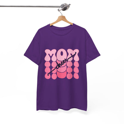 MOM Cheer – Pink Bubble Letter Spirit Tee