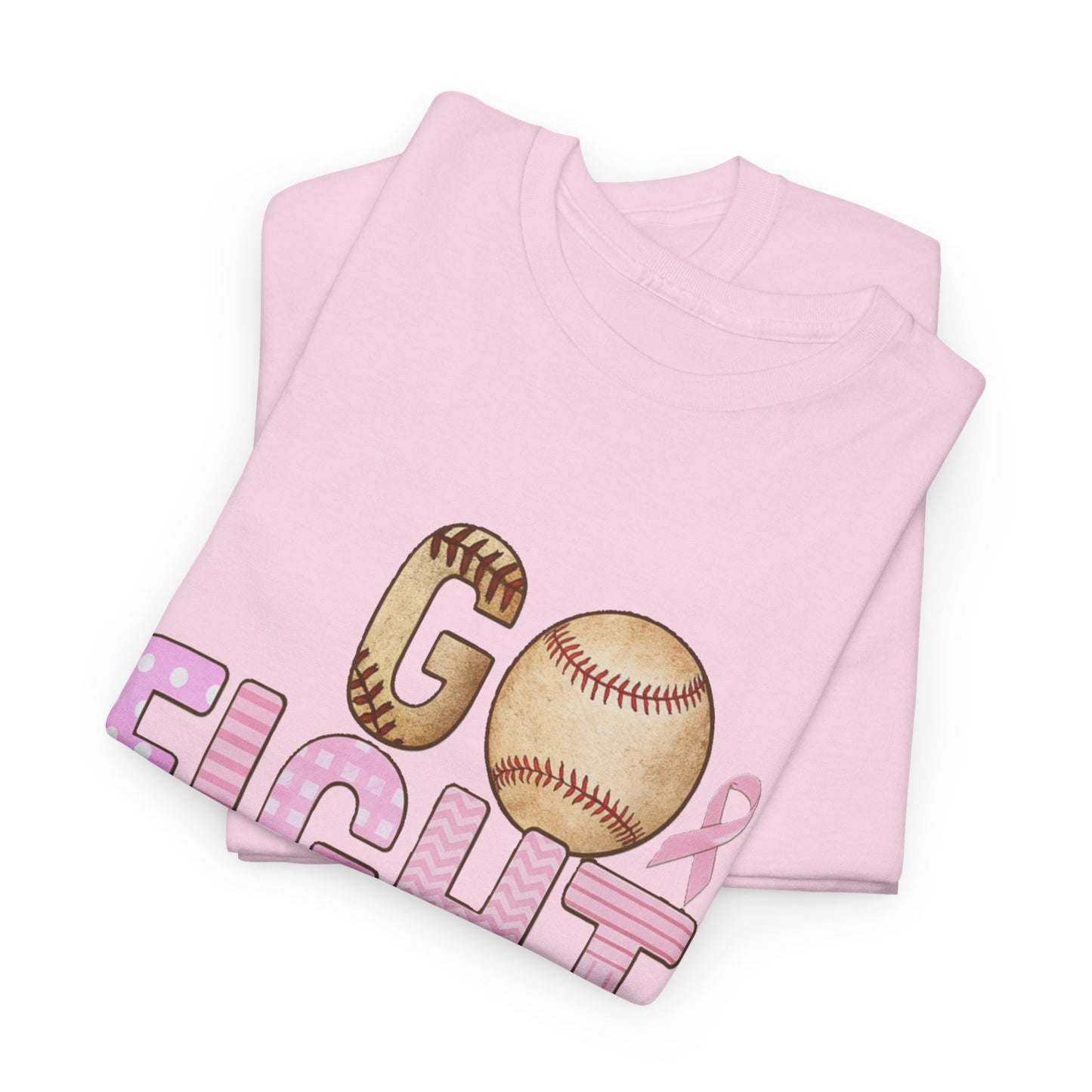 Go Fight Cure Baseball Pink Ribbon Awareness Tee