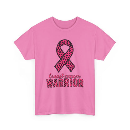 Pink Leopard Ribbon Breast Cancer Awareness Tee