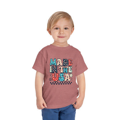 Toddler Tee Vintage Made in USA Retro Smiley Peace Sign Star Design