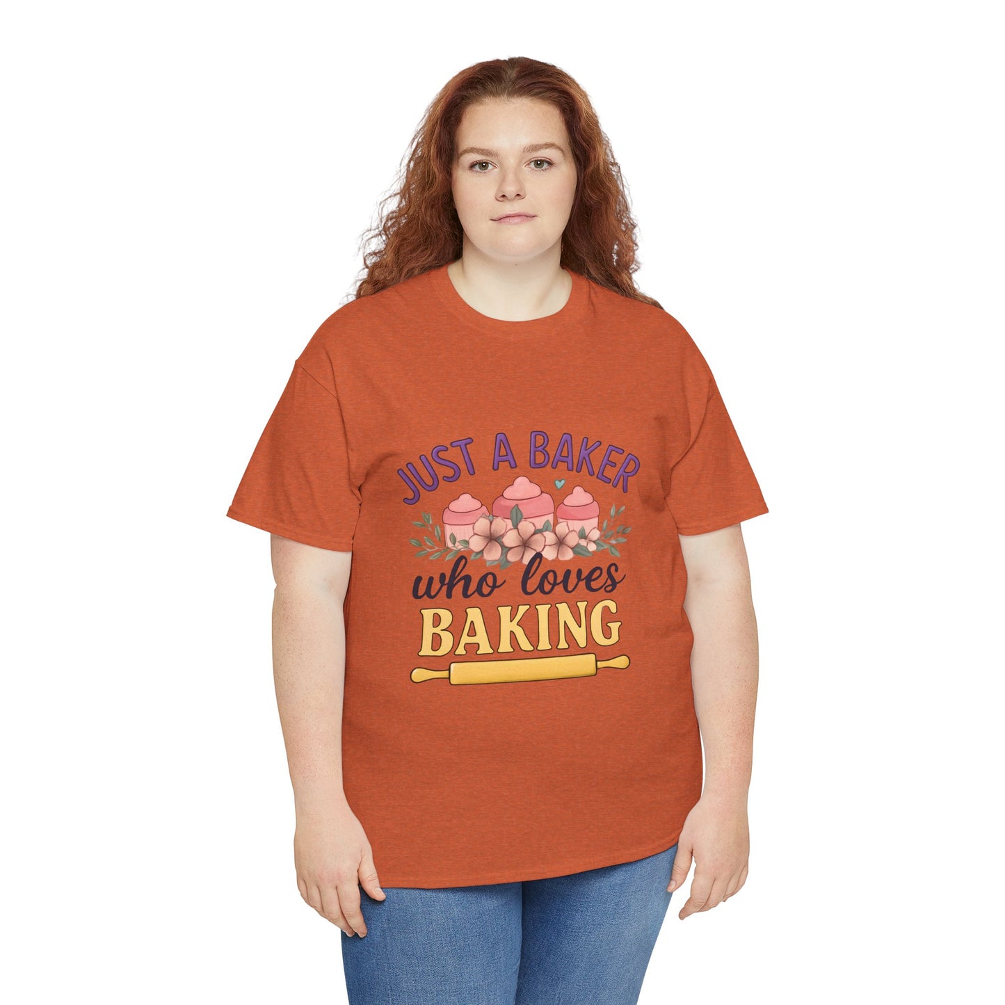 Baking Lover Tee with Cupcake and Rolling Pin Design