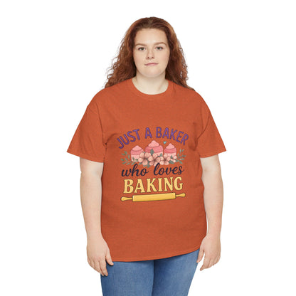 Baking Lover Tee with Cupcake and Rolling Pin Design