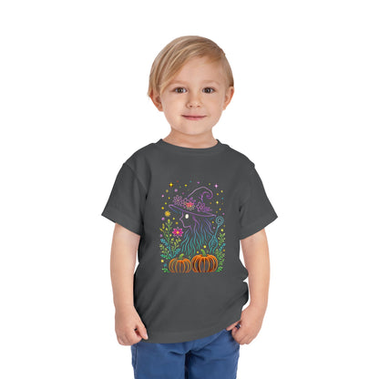 Toddler Halloween Tee - Witch Silhouette Floral Design