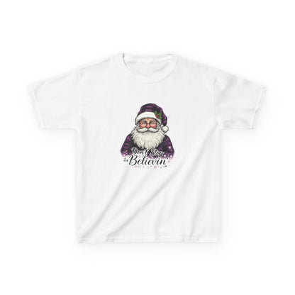 Santa Dino Believin' Kids Christmas Tee