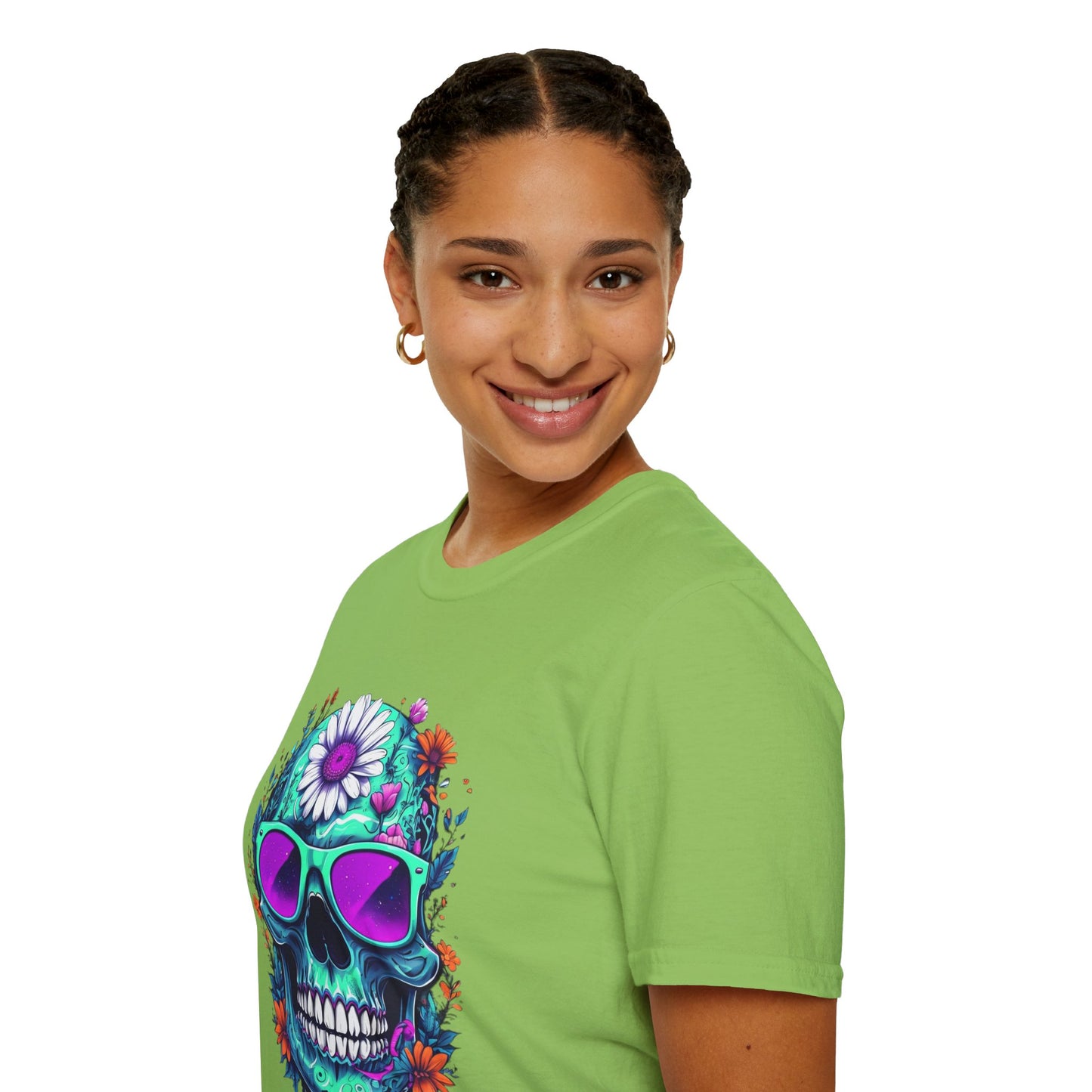 Vibrant Skull Graphic Tee, Edgy Unisex T-Shirt, Festival Wear, Vintage Inspired Tops, Halloween Must-Have, Cool Casual Style