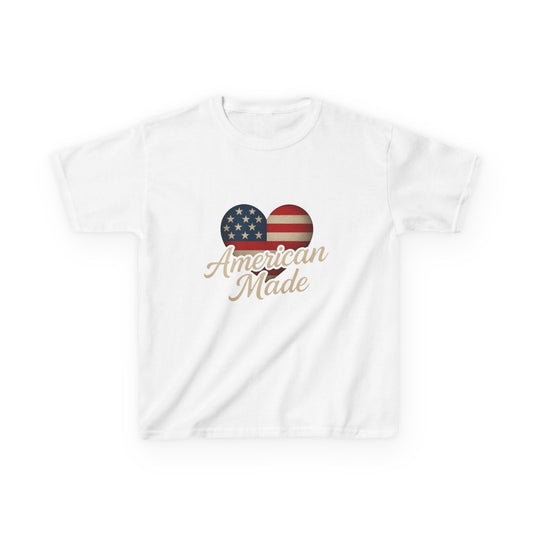 American Made Heart Dinosaur Christmas Kids Tee