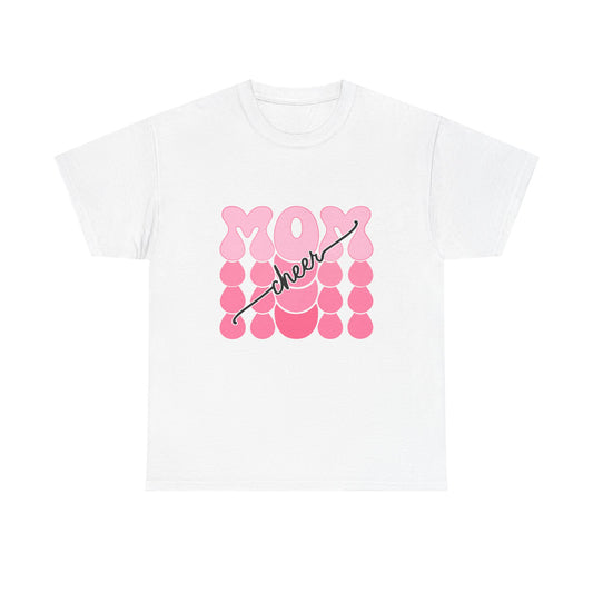 MOM Cheer – Pink Bubble Letter Spirit Tee