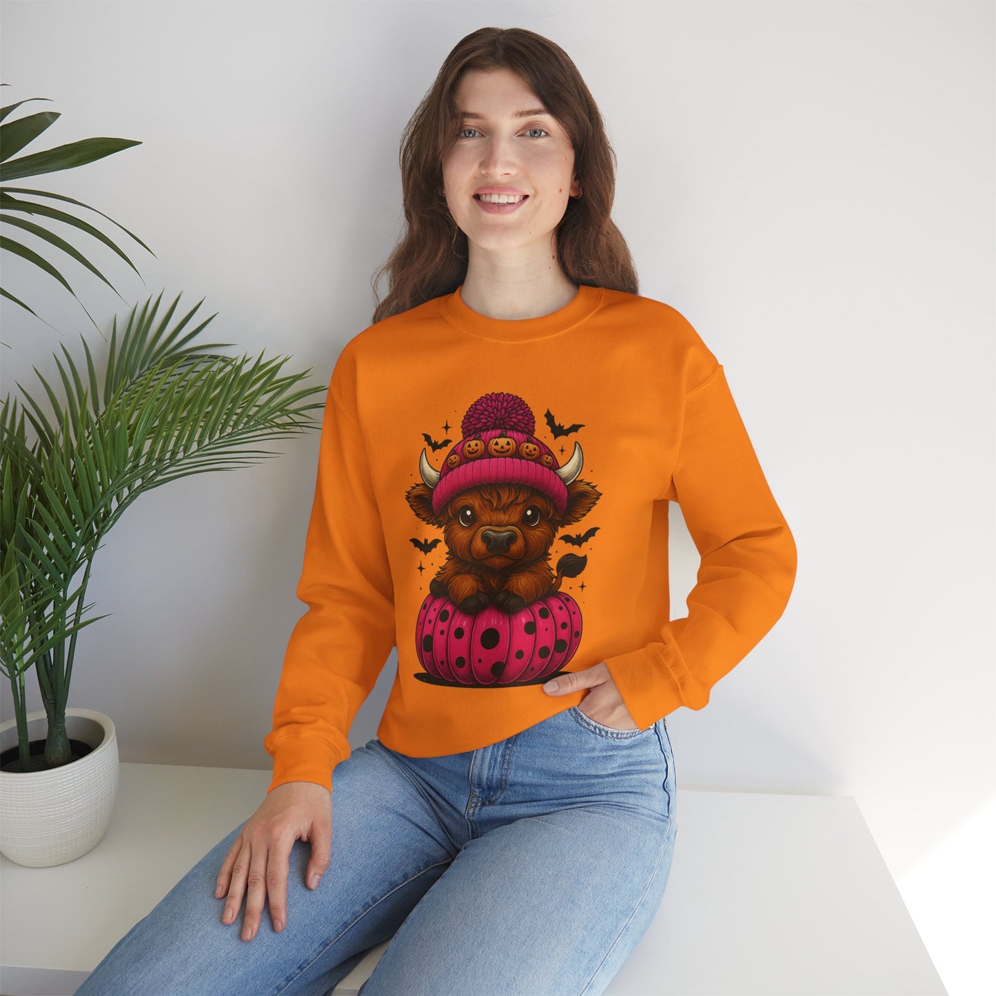 Highland Cow Halloween Sweatshirt - Cute Fall Vibes