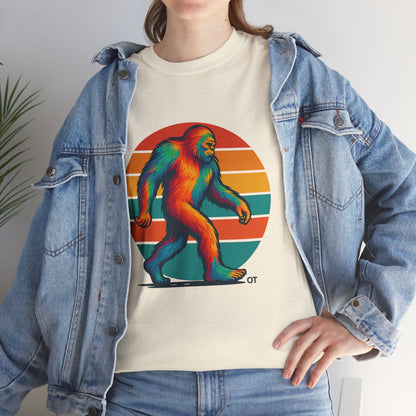 Colorful Bigfoot Unisex T-Shirt, Fun Graphic Tee for Nature Lovers, Perfect for Holidays, Festivals, Camping, Gifts