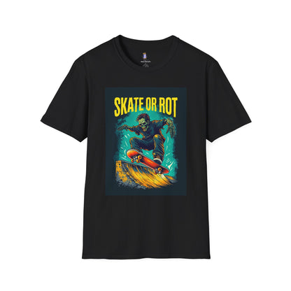 Skate or Rot Unisex Softstyle T-Shirt - Perfect for Skate Lovers, Casual Wear, Gift for Birthdays, Skateboarding Events, Summer Days