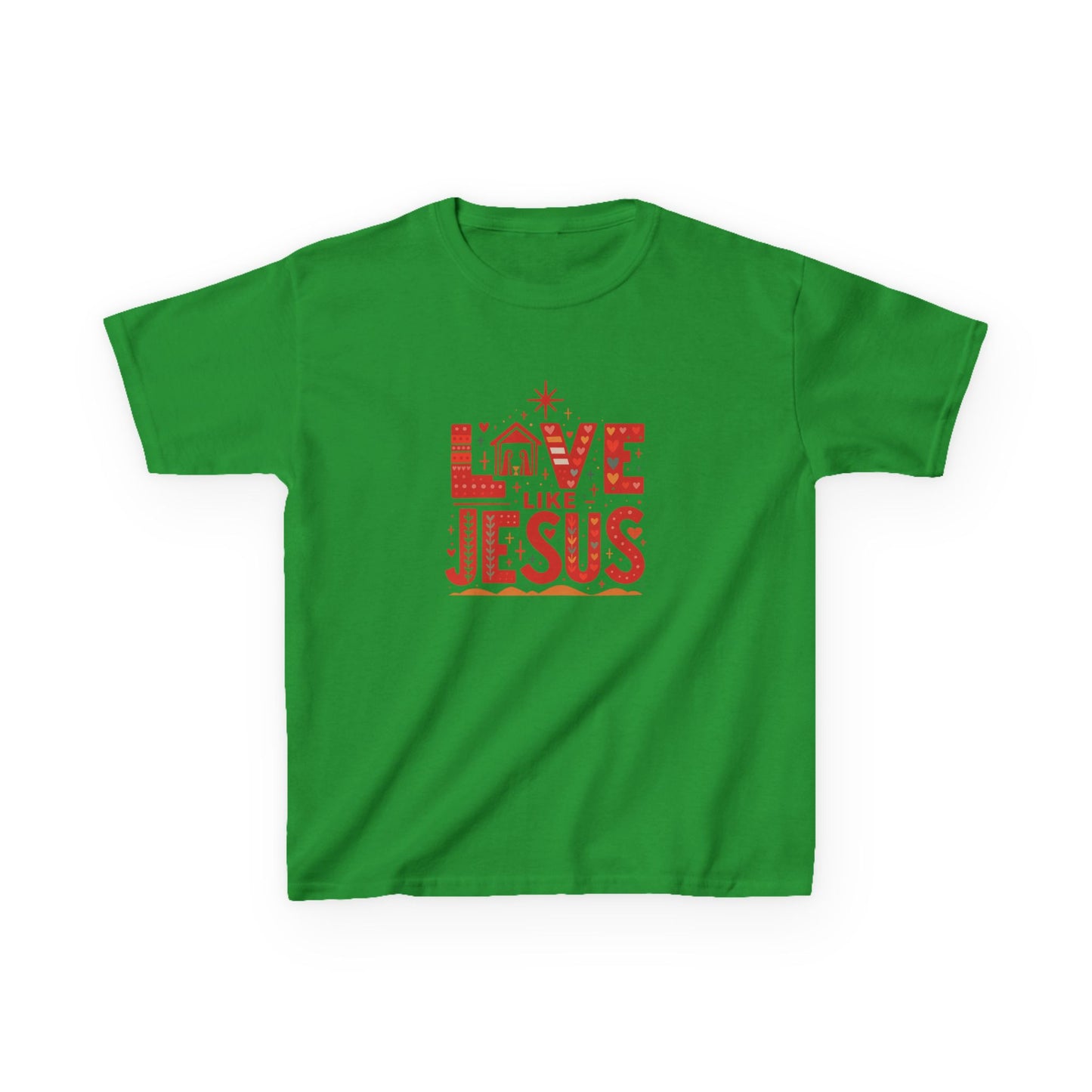Love Like Jesus Christmas Dinosaur Kids Tee