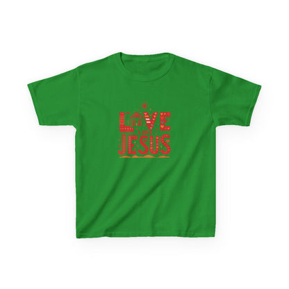 Love Like Jesus Christmas Dinosaur Kids Tee
